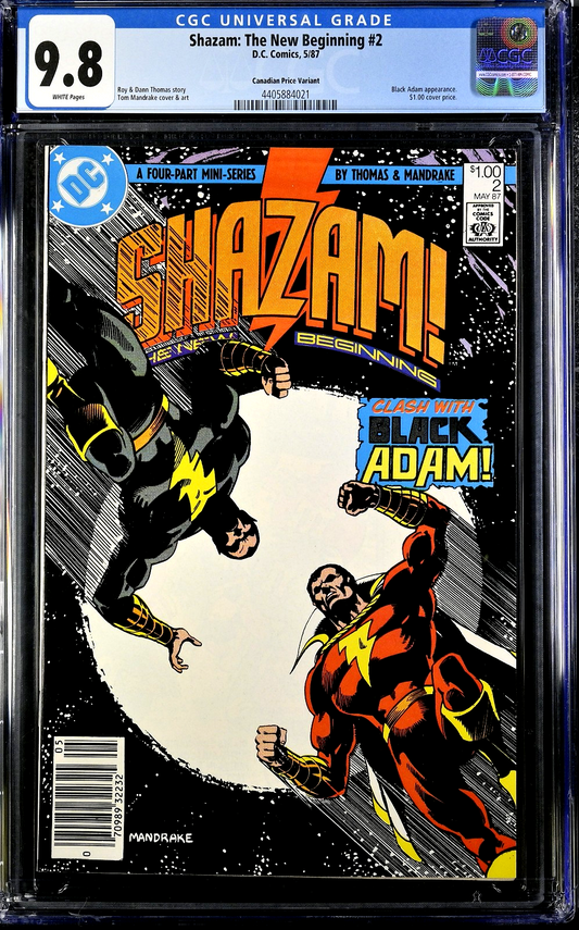 Shazam The New Beginning #2 (1987) CGC 9.8 Black Adam Canadian Price Variant