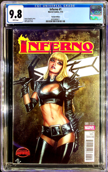 Inferno #1 (2015) CGC 9.8 NM/MT WHITE Adi Granov 1:25 Retailer Incentive Variant