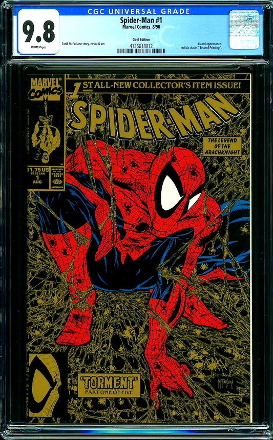 Spider-Man #1 (1990) Gold 2nd Print Edition CGC 9.8 NM/MT White Pages McFarlane