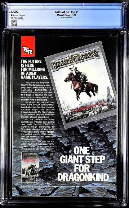 Tales of G.I. Joe #1 (1988) CGC 9.8 NM/MT Newsstand Edition RARE HTF (WTC/BT)