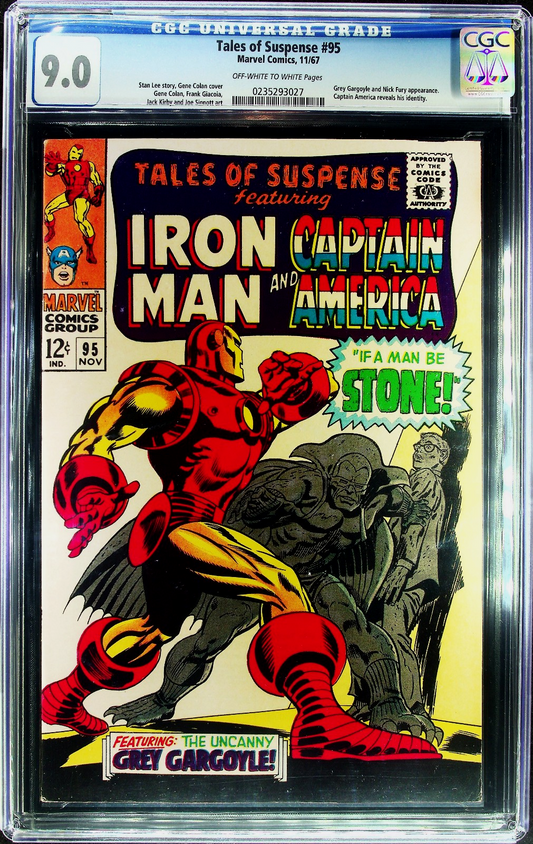 Tales of Suspense #95 (1967) CGC 9.0 VF/NM OW/W Kirby KEY Cap Reveals Identity