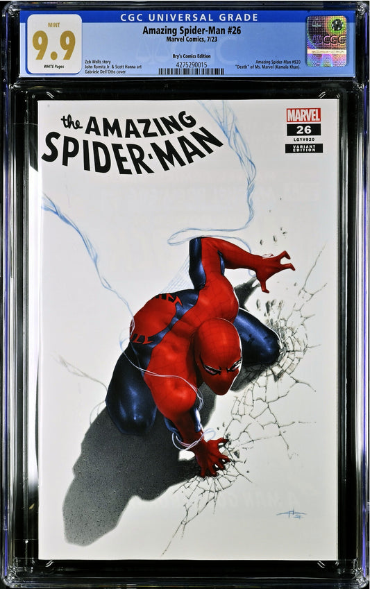 Amazing Spider-Man #26 (2023) CGC 9.9 (Not 9.8) Bry's Comics Dell'Otto Edition