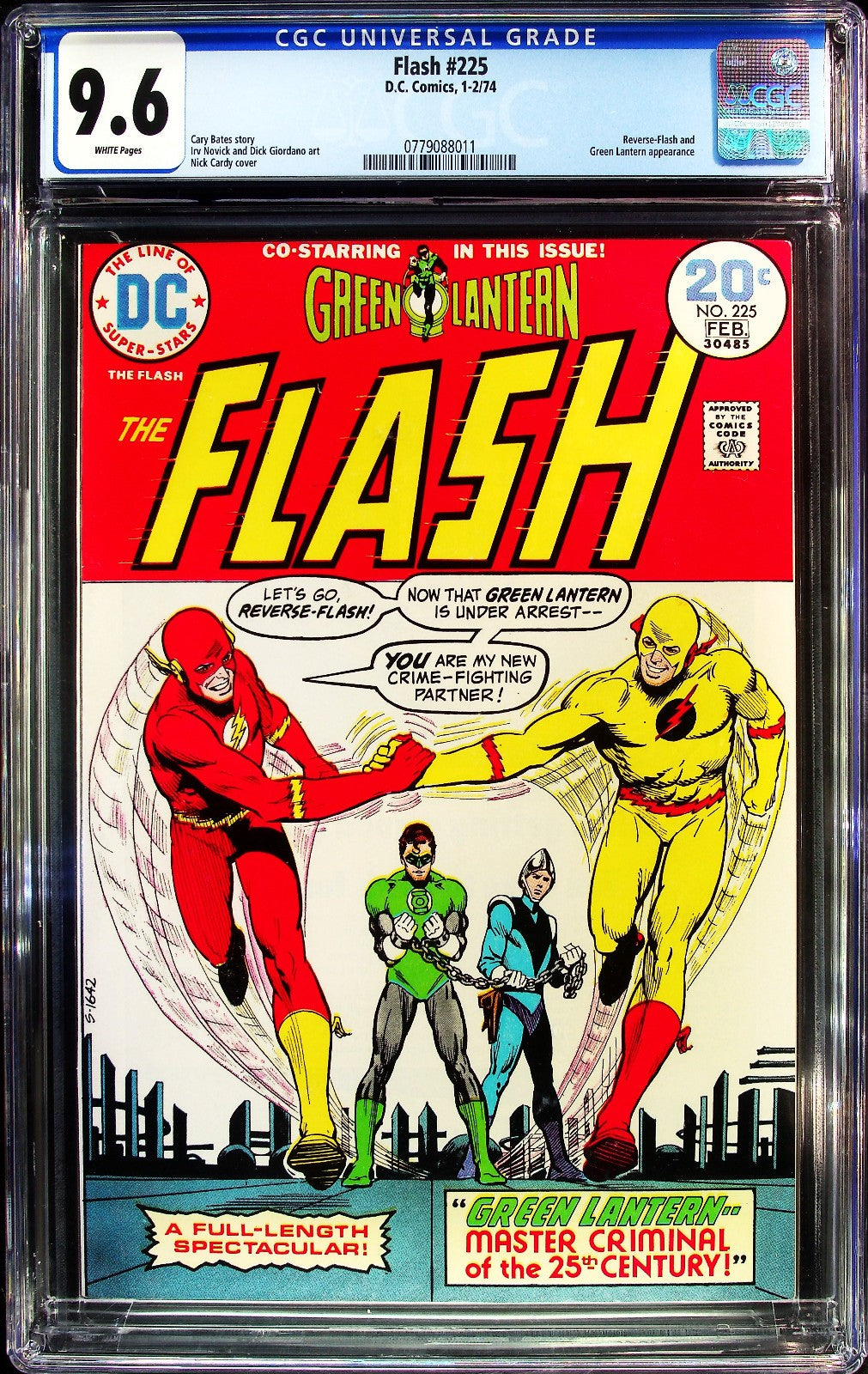 Flash #225 (1974) CGC 9.6 NM+ WHITE Nick Cardy Cover Green Lantern Reverse Flash