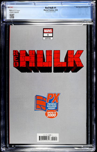 Red Hulk #1 (2025) CGC 9.8 NM/MT Joshua Cassara Doctor Doom Cover LTD 3000
