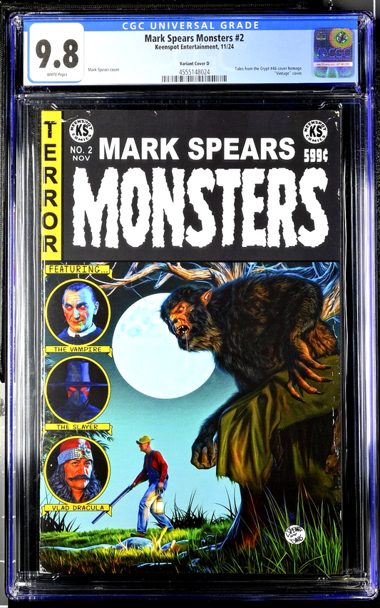 Mark Spears Monsters #2 (2024) CGC 9.8 NM/MT Tales Crypt 46 Homage Vintage Cover