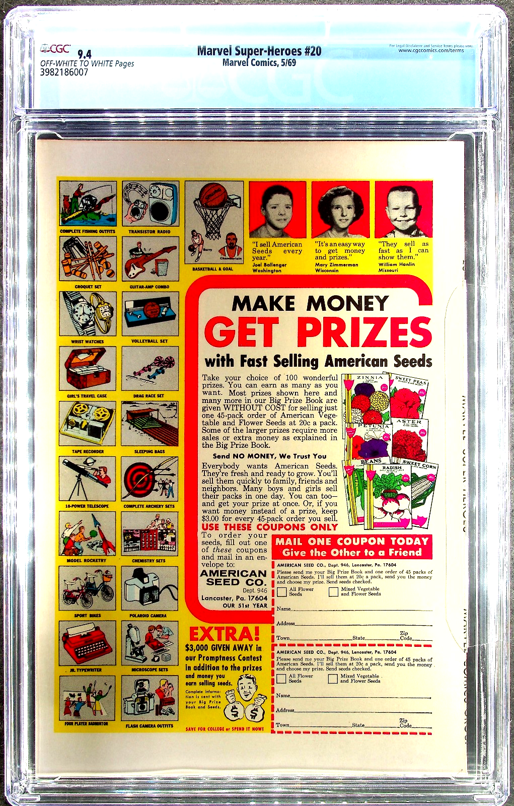 Marvel Super-Heroes #20 (1969) CGC 9.2 NM OW/W KEY Solo Doctor Doom 1st Valeria