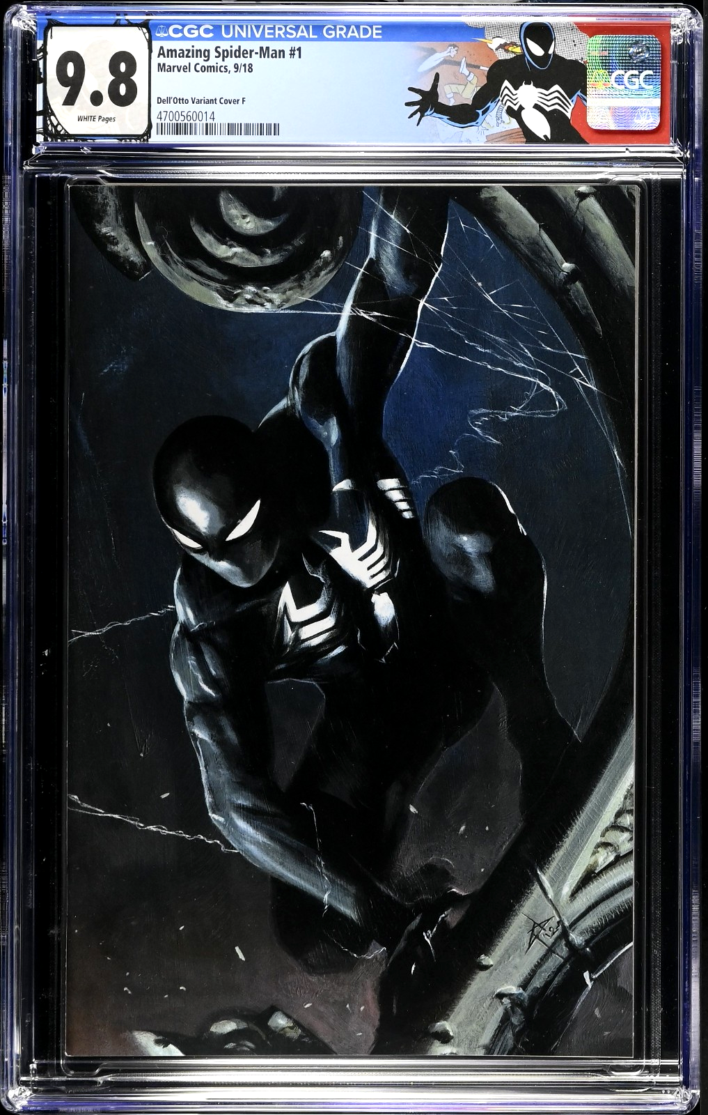 Amazing Spider-Man #1 (2018) CGC 9.8 NM/MT KRS Dell'Otto Virgin Custom Label