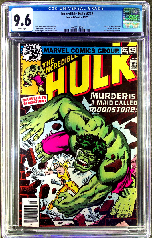 Incredible Hulk #228 (1978) CGC 9.6 NM+ WHITE KEY 1st Karla Sofen Moonstone
