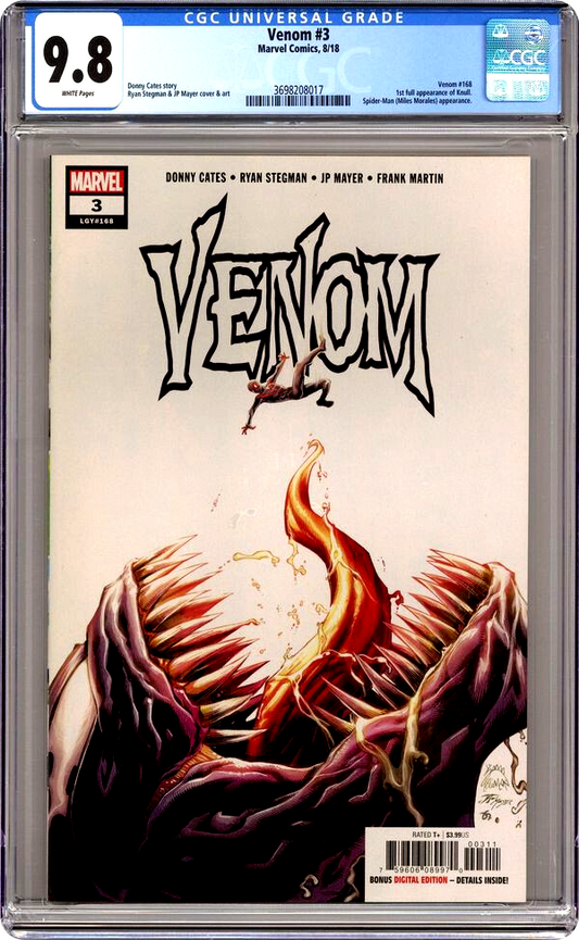 Venom #3 (2018) CGC 9.8 NM/MT WHITE Pages 1st Print Key 1st Knull Stegman Cates