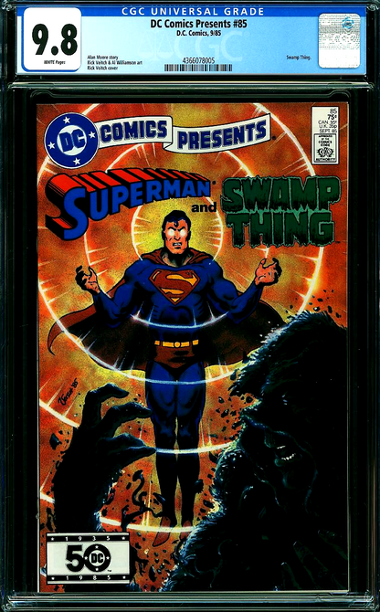 DC Comics Presents #85 (1985) CGC 9.8 NM/MT White Superman Swamp Thing Battle