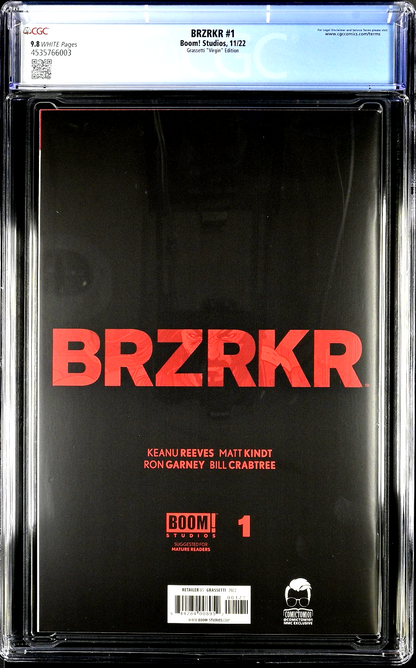 BRZRKR #1 (2021) CGC 9.8 NM/MT ComicTom Immortal Pack Grassetti Virgin Cover
