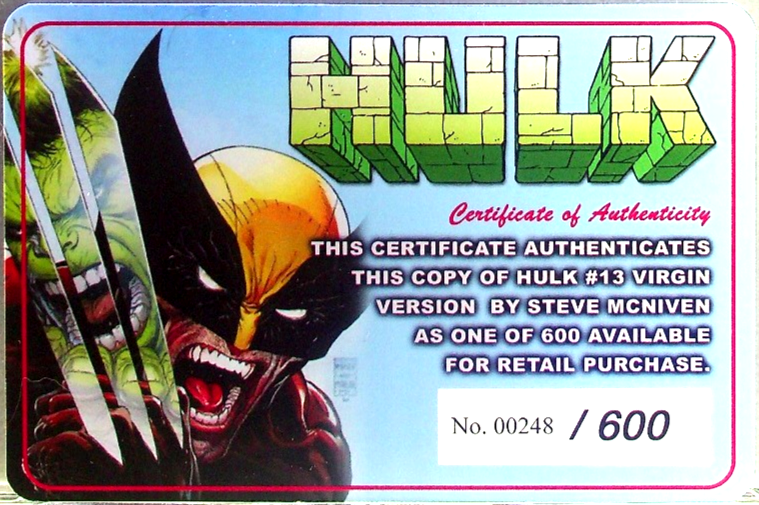 Hulk #13 (2022) CGC 9.8 NM/MT LGY #780 McNiven Virgin 340 Homage COA #248/600