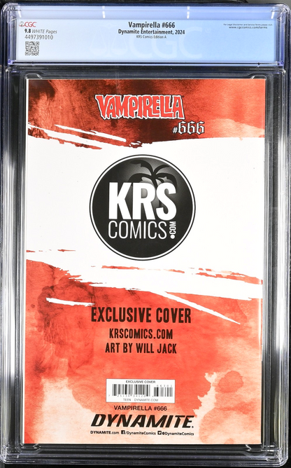 Vampirella 666 (2024) CGC 9.8 NM/MT KRS Comics Will Jack Red Virgin Edition A