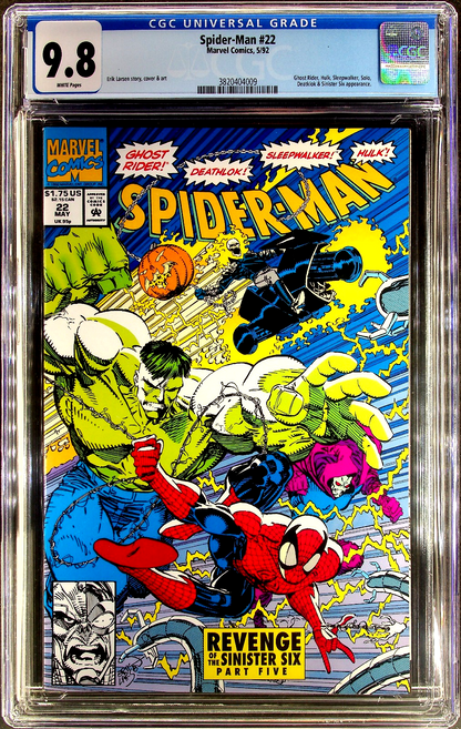 Spider-Man #22 (1992) CGC 9.8 NM/MT White Pages Erik Larsen Sinister Six