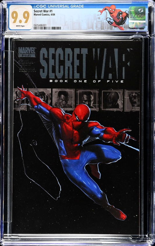 Secret War #1 (2004) CGC 9.9 MINT Dell'Otto Silver Foil Spider-Man Custom Label