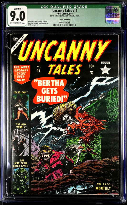 Uncanny Tales #12 (1953) CGC 9.0 White Mountain Pedigree Single Highest Graded