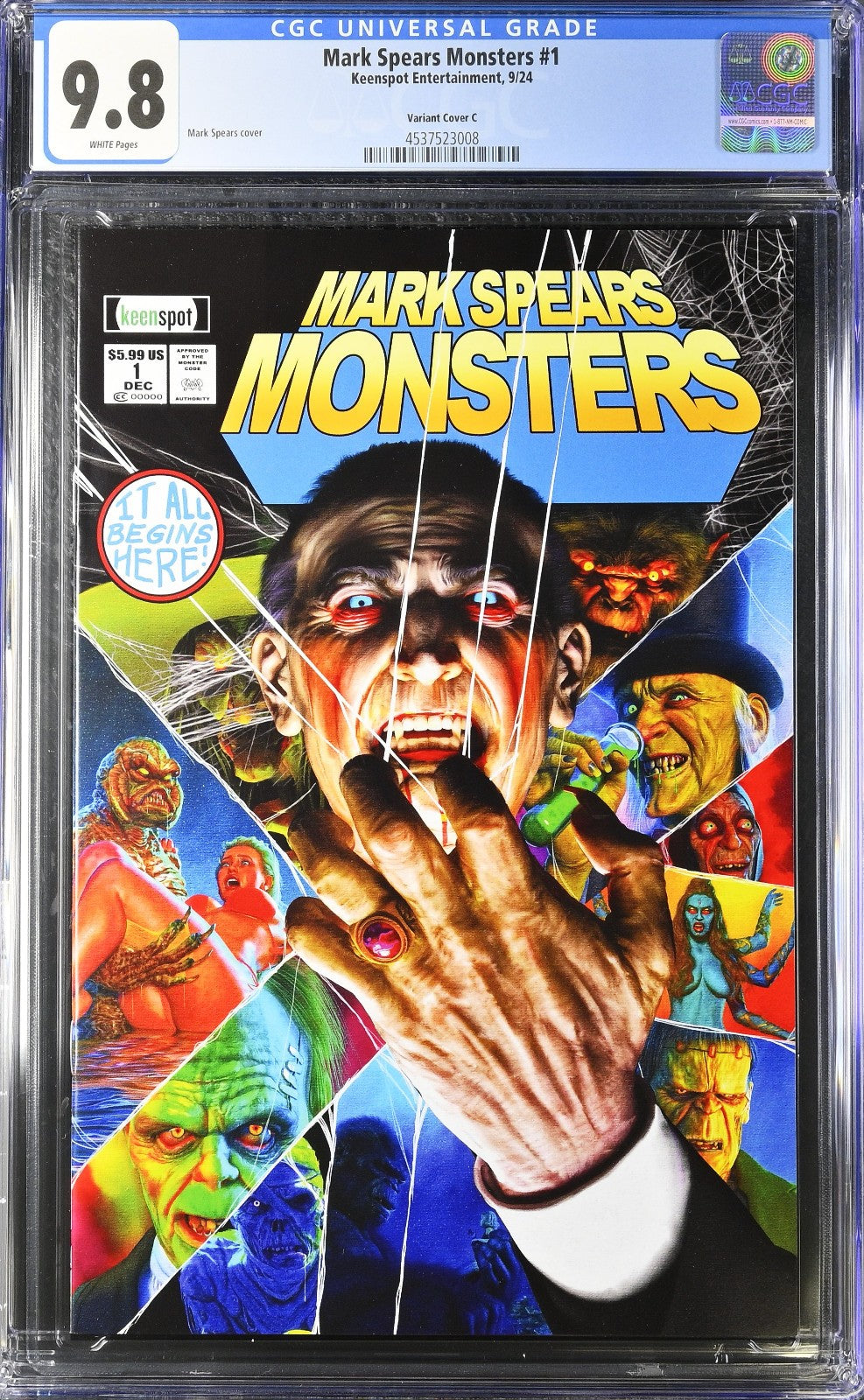 Mark Spears Monsters #1 (2024) CGC 9.8 NM/MT Cover C Infinity Gauntlet #1 Homage