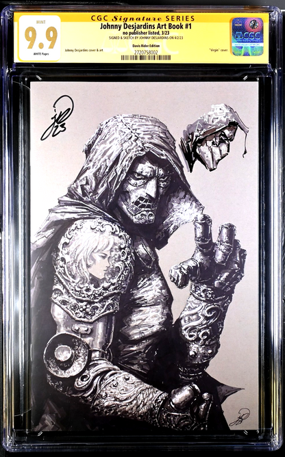 Johnny Desjardins Art Book #1 (2023) CGC 9.9 MINT SS Signed w/Remark Doctor Doom