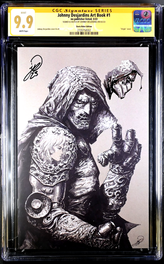Johnny Desjardins Art Book #1 (2023) CGC 9.9 MINT SS Signed w/Remark Doctor Doom