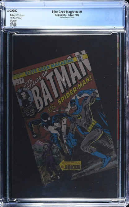 Elite Geek Magazine #1 (2025) CGC 9.8 Batman vs Spider-Man Hulk 181 Homage Trade
