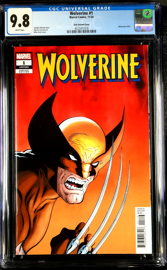 Wolverine #1 (2024) CGC 9.8 NM/MT WHITE Mike Zeck Retailer Edition LTD (1:50)