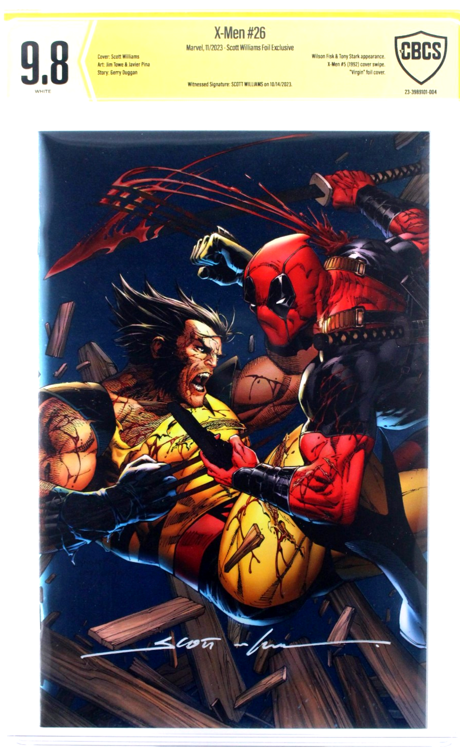 X-Men #26 (2023) CBCS 9.8 NM/MT Scott Williams Signed NYCC Foil (Ltd 1992)