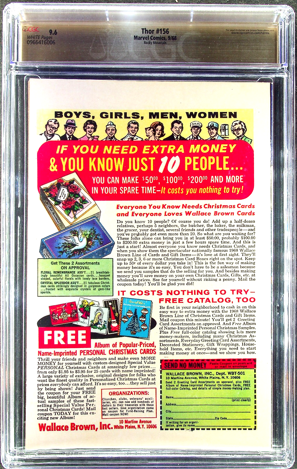 Thor #156 (1968) CGC 9.6 NM+ White Pages Rocky Mountain Pedigree