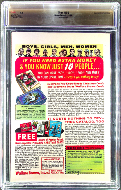 Thor #156 (1968) CGC 9.6 NM+ White Pages Rocky Mountain Pedigree