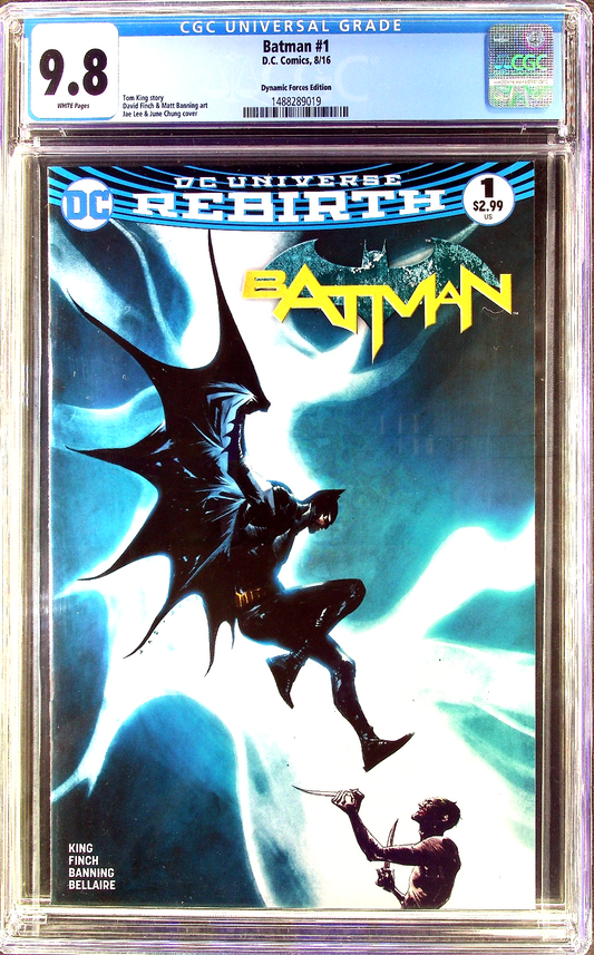 Batman #1 (2016) CGC 9.8 NM/MT WHITE Dynamic Forces Edition Jae Lee Cover