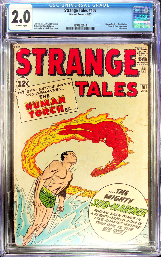 Strange Tales #107 (1963) CGC 2.0 GD OW Pages Sub-Mariner & Human Torch Battle