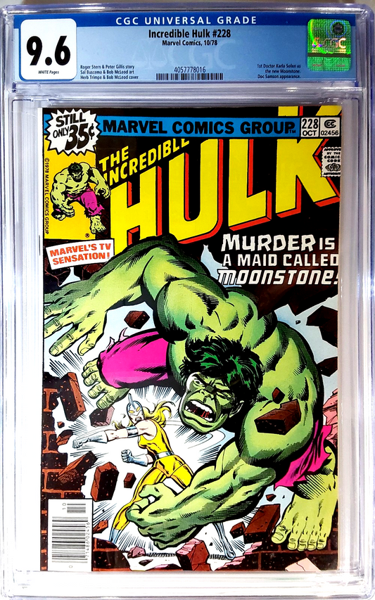 Hulk #228 (1978) CGC 9.6 NM+ WHITE Pgs Key 1st Karla Sofen Moonstone