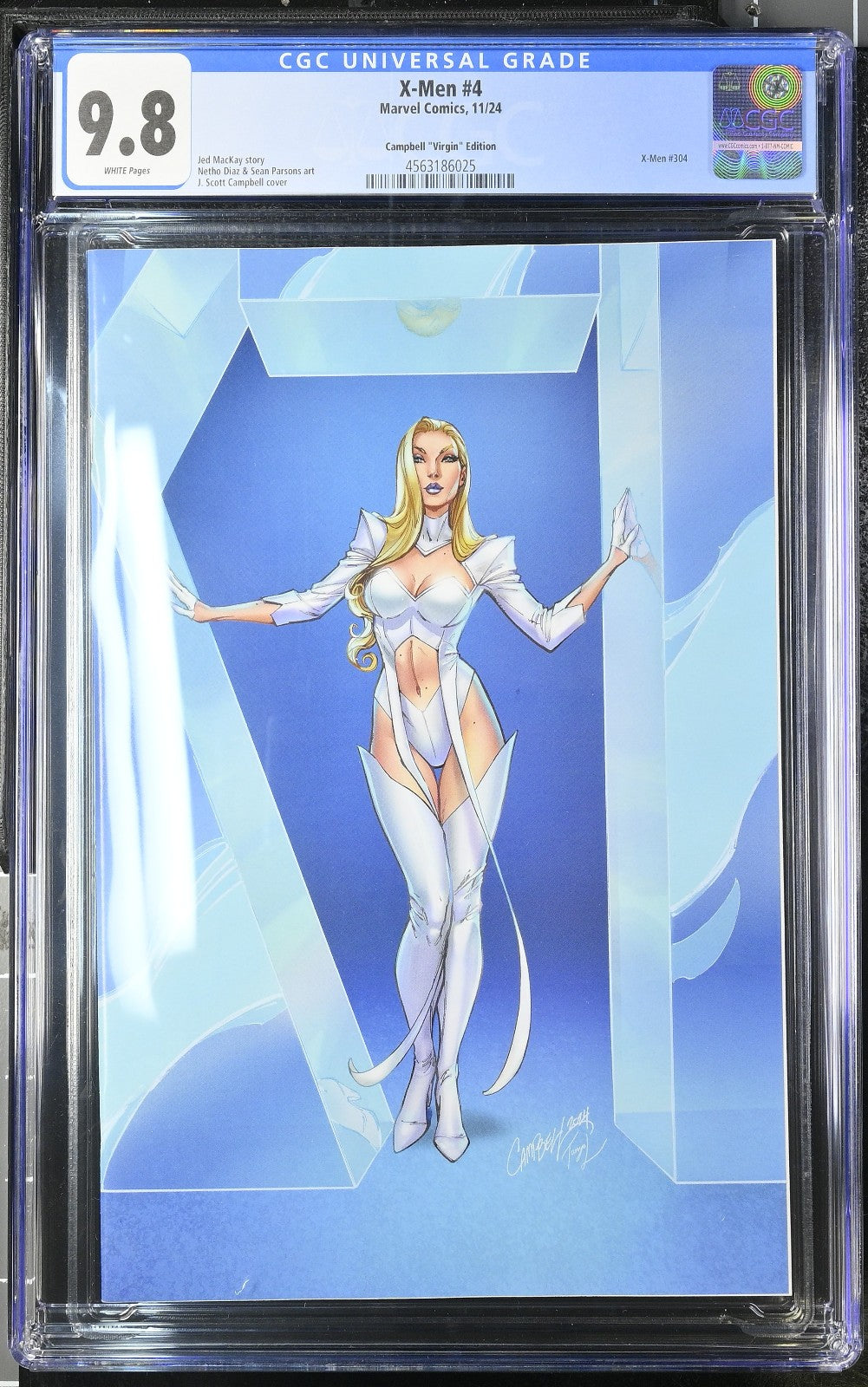 X-Men #4 (2024) CGC 9.8 NM/MT Campbell Emma Frost Virgin Retailer (Ltd 1:100)