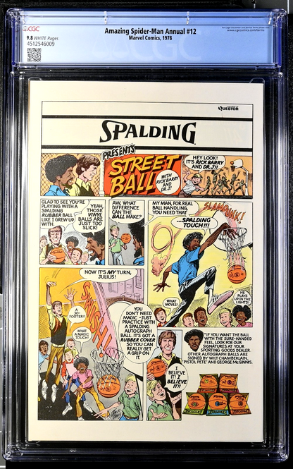 Amazing Spider-Man Annual #12 (1978) CGC 9.8 NM/MT WHITE Byrne Hulk Battle Cover