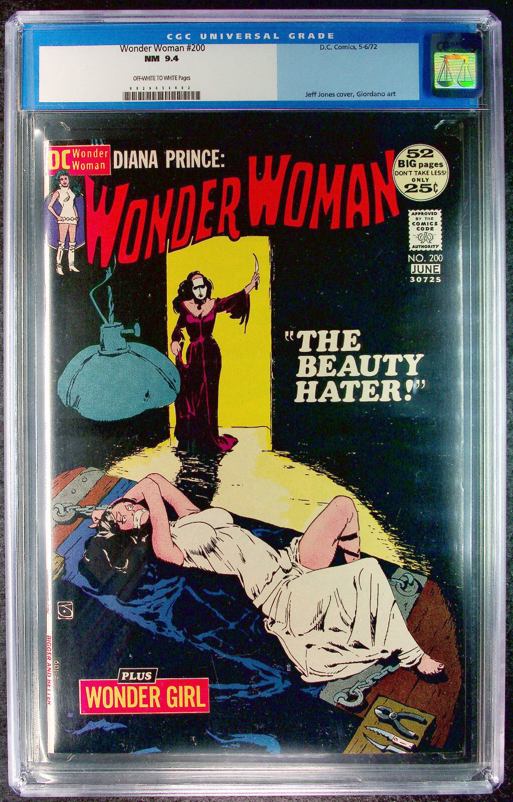 Wonder Woman #200 (1972) CGC 9.4 NM OW WHITE Jones Bondage Cover Old Label
