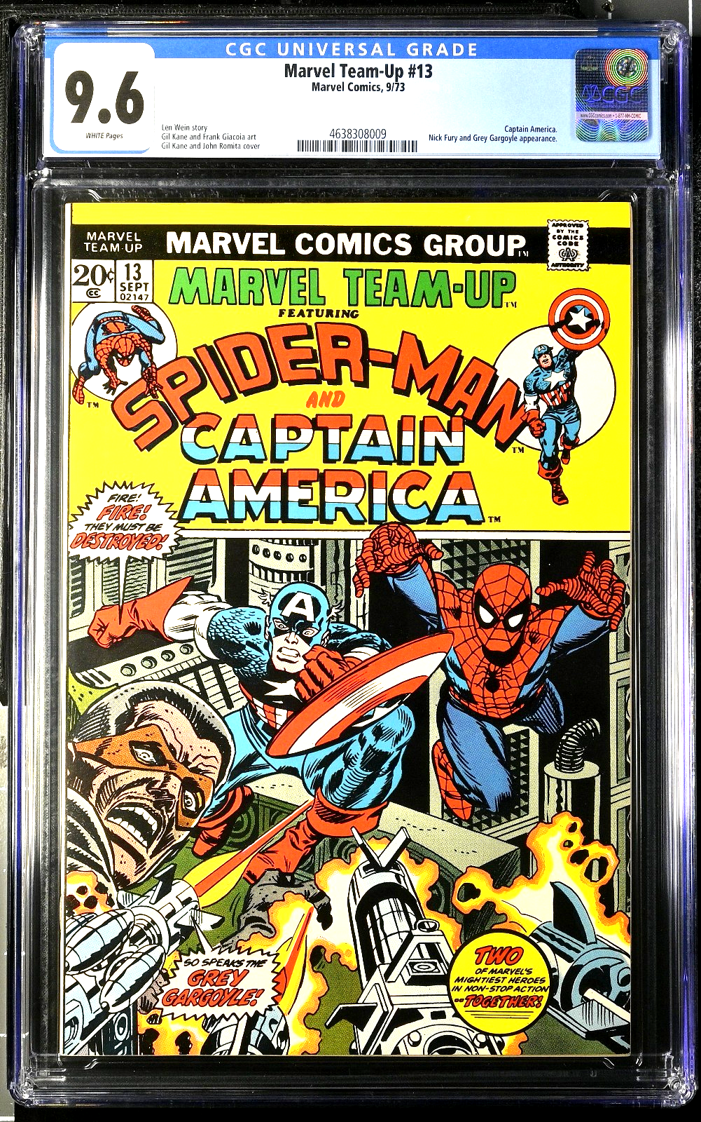 Marvel Team-Up #13 (1972) CGC 9.6 NM+ White Pages Captain America Spider-Man