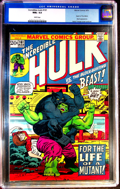 Hulk #161 (1973) CGC 9.6 NM+ WHITE Pages Key Death of Mimic Hulk vs. Beast