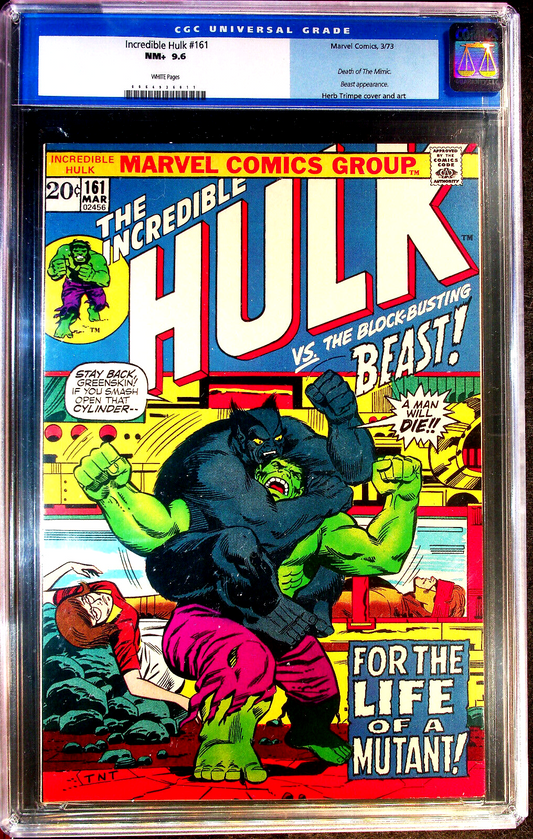 Hulk #161 (1973) CGC 9.6 NM+ WHITE Pages Key Death of Mimic Hulk vs. Beast