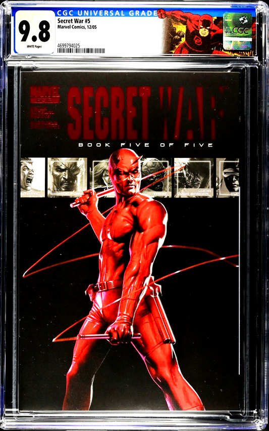 Secret War #5 (2004) CGC 9.8 NM/MT Red Foil Retired Daredevil Custom Label