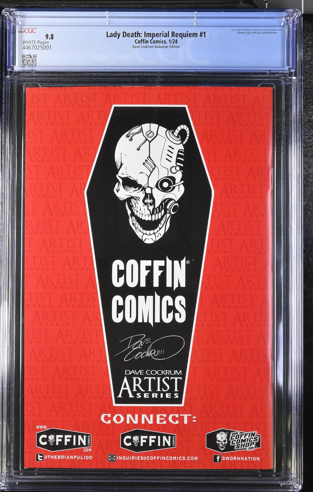 Lady Death Imperial Requiem #1 (2024) CGC 9.8 NM/MT Cockrum Alabaster HTF Ltd 50