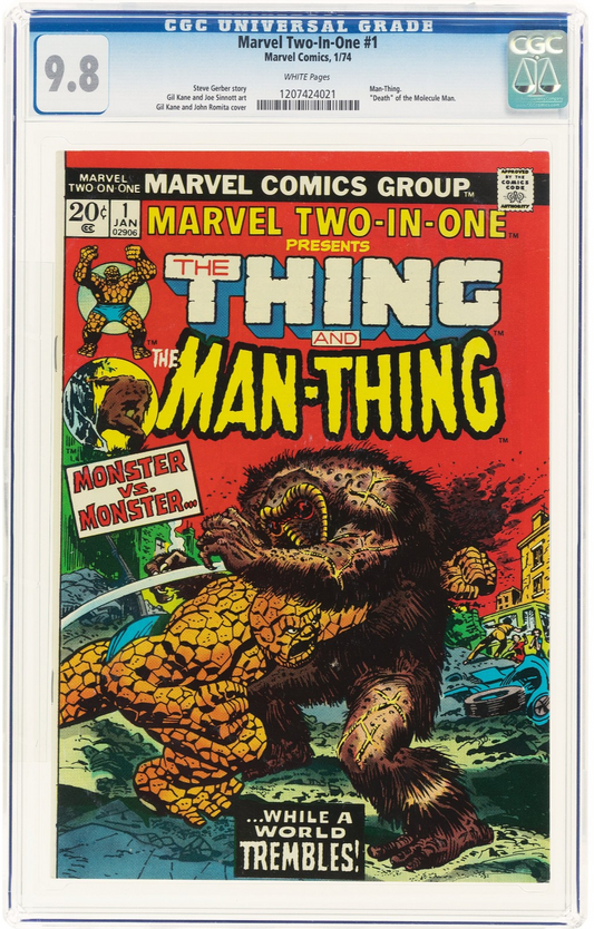 Marvel Two-In-One #1 (1974) CGC 9.8 NM/MT WHITE KEY Thing vs. Man-Thing Battle