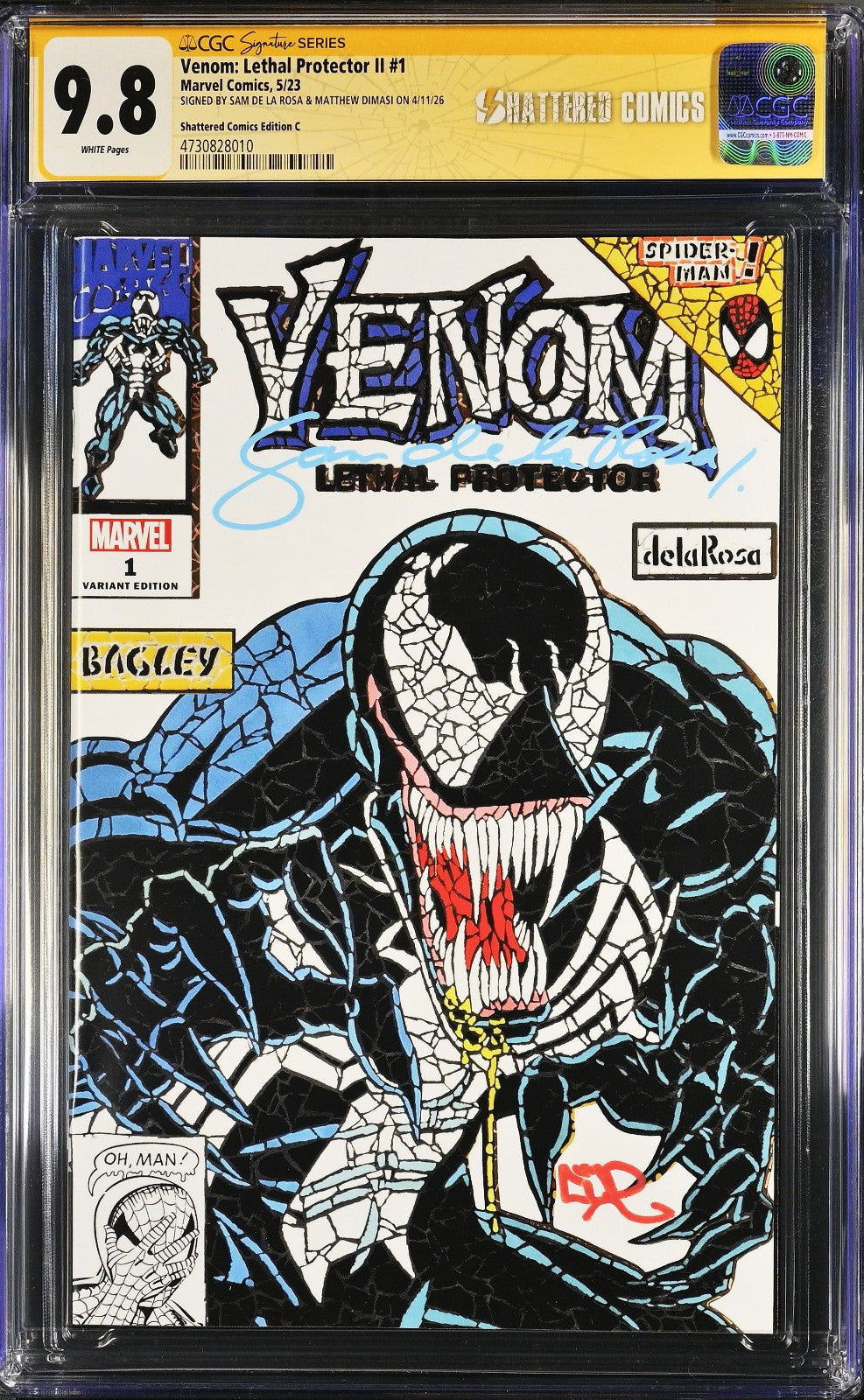 Venom Lethal Protector II #1 (2023) CGC 9.8 SS Sign Delarosa Demasi Shattered C
