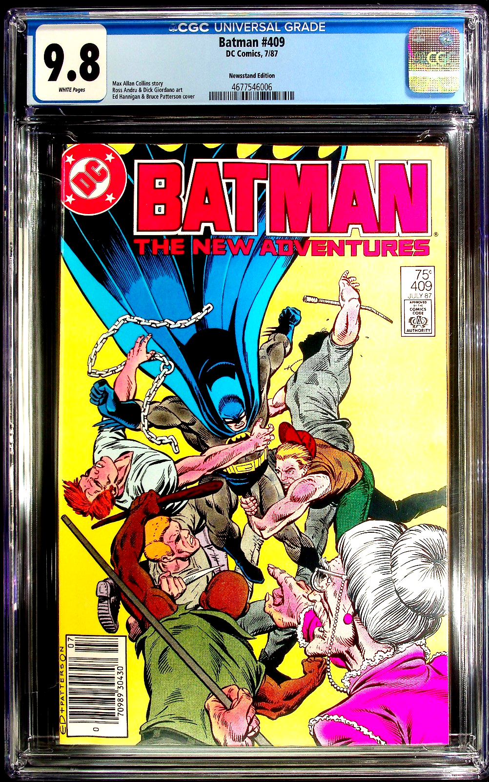 Batman #409 (1987) CGC 9.8 NM/MT White Newsstand Edition (WTC/BT)