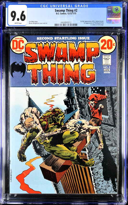 Swamp Thing #2 (1973) CGC 9.6 NM+ White 1st Dr. Arcane & Patchwork Man Wrightson
