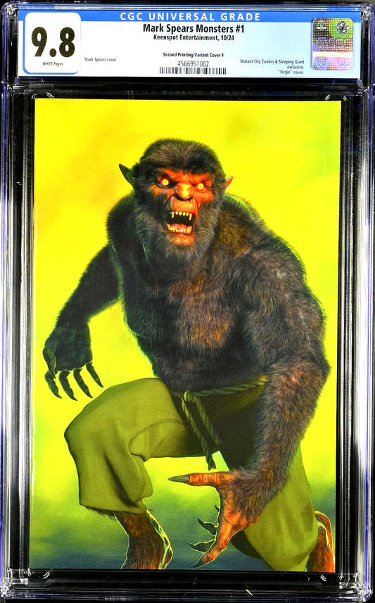 Mark Spears Monsters #1 (2024) CGC 9.8 2nd Print Green Cover F Virgin Werewolf