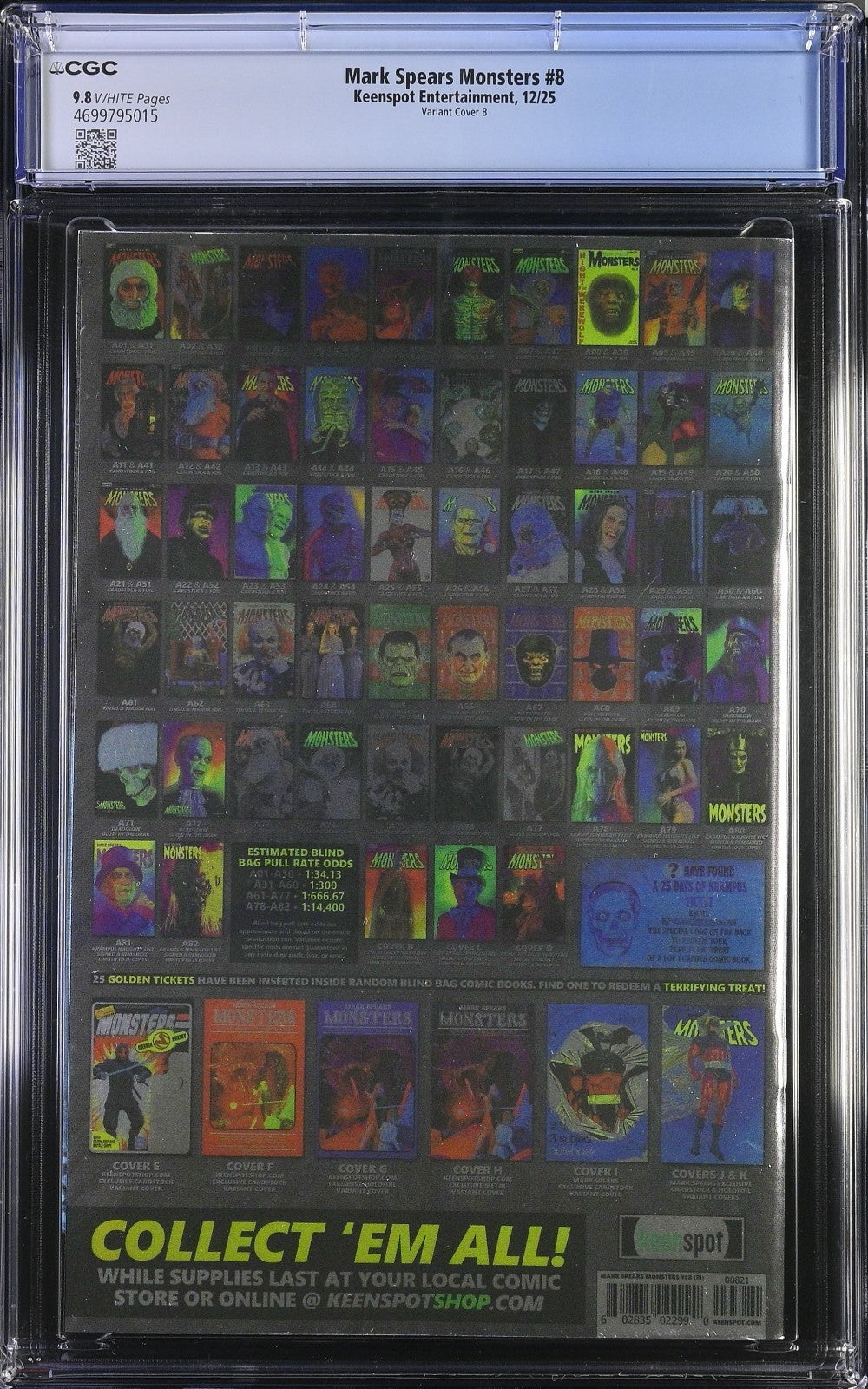Mark Spears Monsters #8 (2025) CGC 9.8 Holofoil Cover B Dracula Incentive 1:250