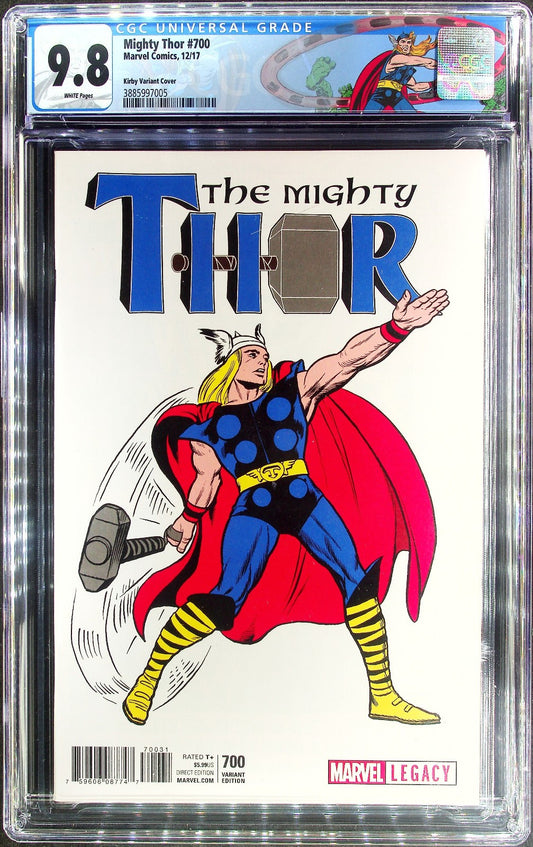 Thor #700 (2017) CGC 9.8 NM/MT White Kirby T-Shirt  1:50 Incentive Custom Label