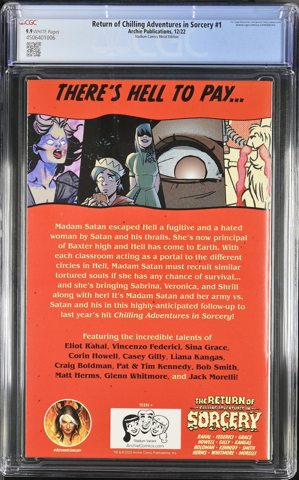 Return of Chilling Adventures in Sorcery #1 (2022) CGC 9.9 Metal Spawn Homage