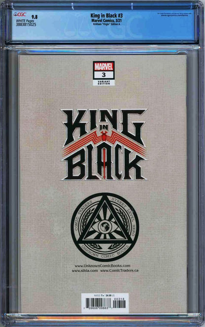 King in Black #3 (2021) CGC 9.8 NM/MT Illuminati Tyler Kirkham Virgin Edition A