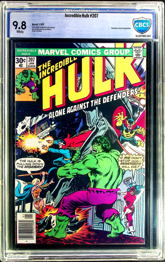 Incredible Hulk #207 (1977) CBCS 9.8 NM/MT WHITE Cockrum Defenders Battle Cover