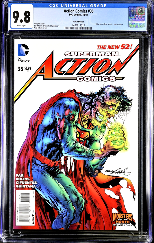 Action Comics #35 (2014) CGC 9.8 NM/MT Neal Adams Monster of the Month Edition